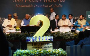 Candid shots taken during Akshaya Patra's 2 billionth meal commemoration event