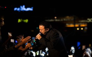 Ram Sampath, absorbed in music, greets the audience