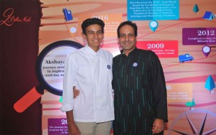 Mr Dinesh Malkani strikes a pose with his son Shivant Malkani