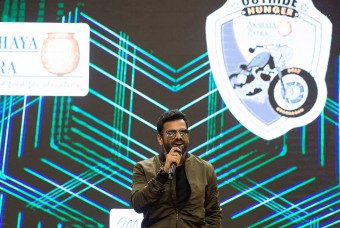 Mr Sreerama, winner of Indian Idol Season 5 and a celebrated singer, performing for the audience