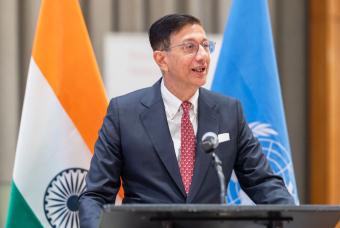 Mr. Siva Sivaram – Chairman, The Akshaya Patra Foundation, USA, addresses the gathering.