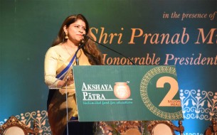 Candid shots taken during Akshaya Patra's 2 billionth meal commemoration event