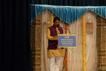 Shri R Ashok, Former Deputy Chief Minister of Karnataka, talking at the event