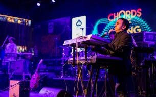 Ram Sampath, a multitalented musical master, behind the keyboard