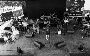 Sona and band at soundcheck