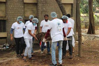 The final pile of dirt being cleared away!