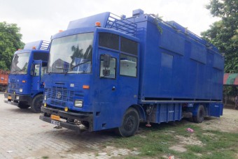 Kitchen on wheels, a mobile kitchen designed to support disaster-relief efforts