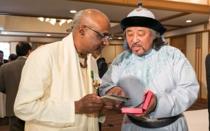 Shri Madhu Pandit Dasa, in conversation with Mr. Dogmid Sosorbaram, recipient of Nikkei Asia Prize in the ‘culture & community’ category